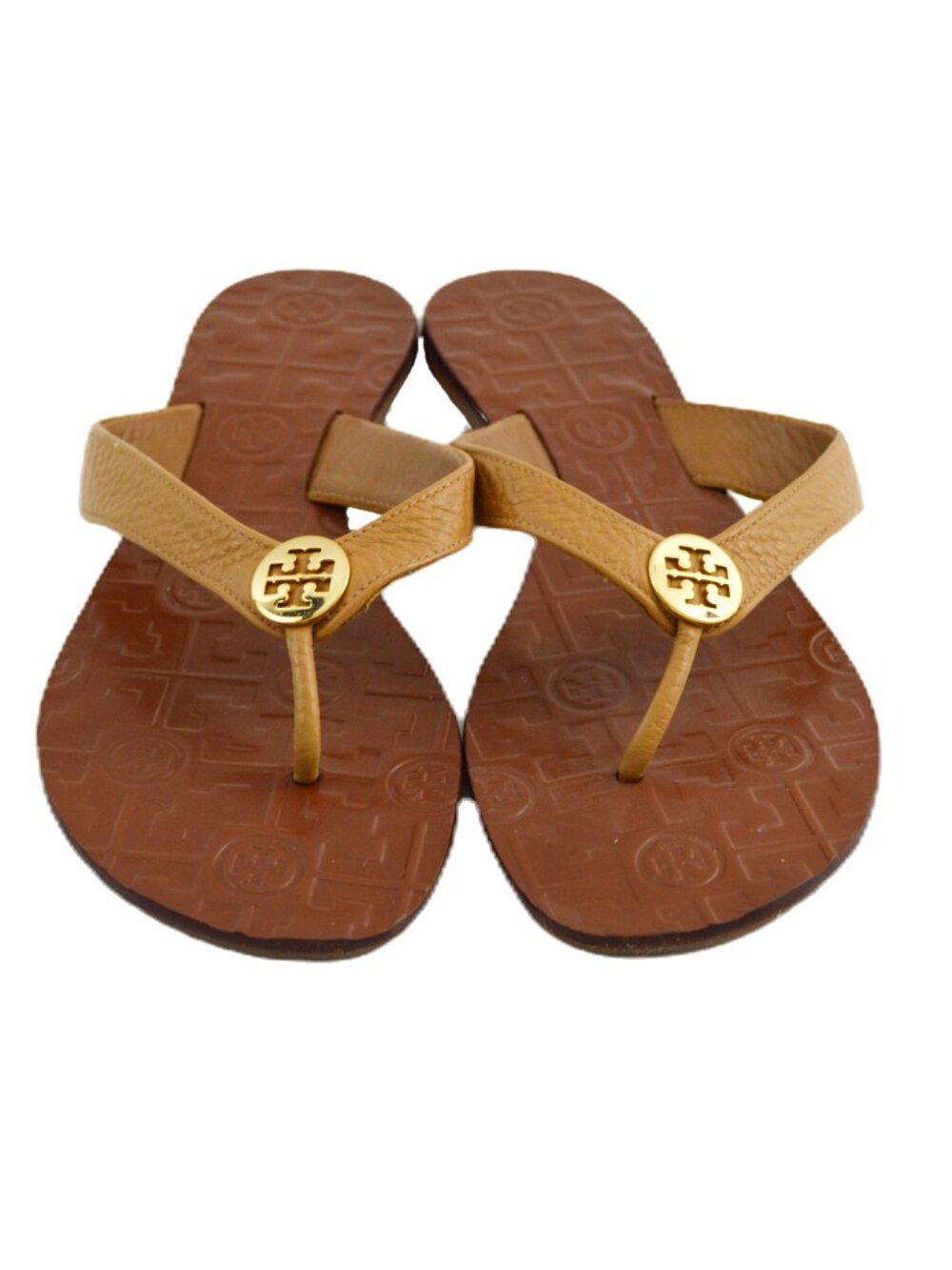 Tory Burch Thora tumbled leather thong sandals #220-30 - Picture 2 of 5